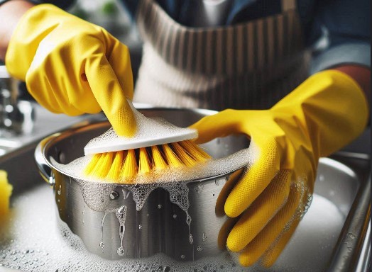 how to clean discolored stainless steel cookware